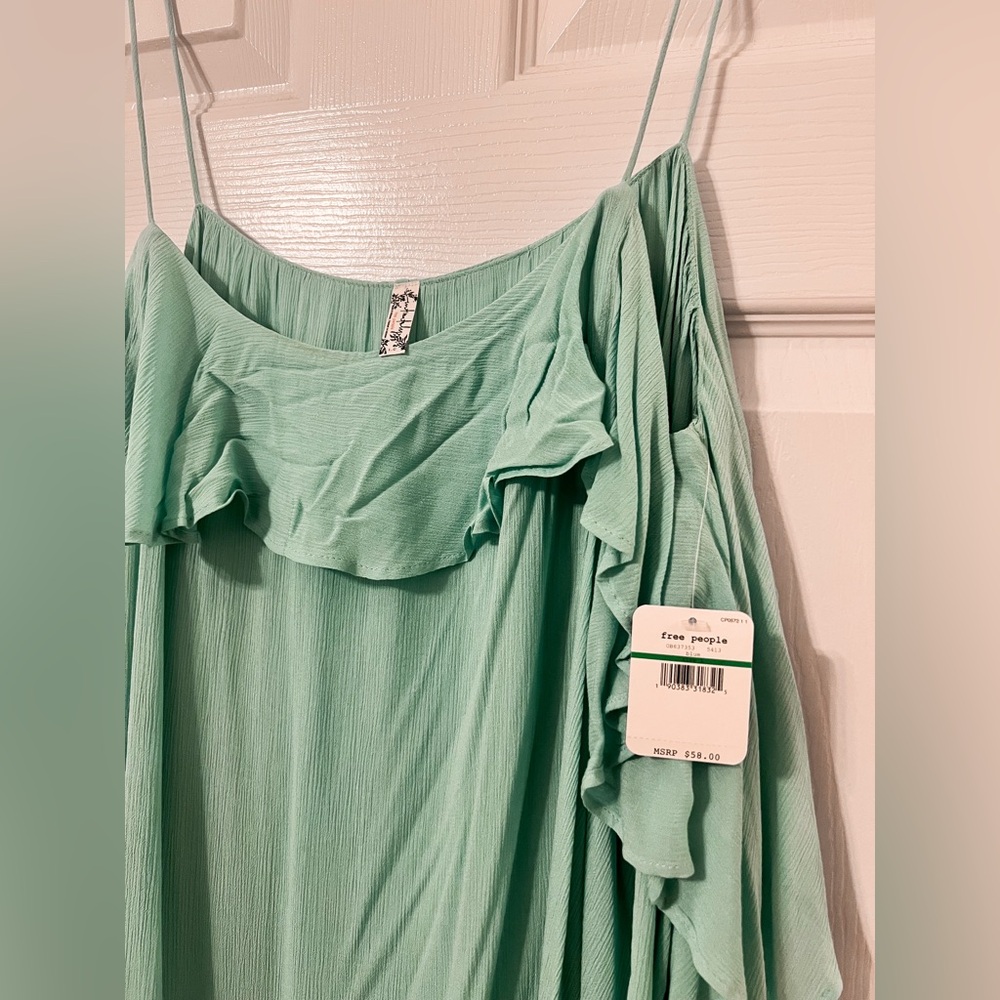 Free People Mint Green Ruffle Tank Top - Picture 4 of 4